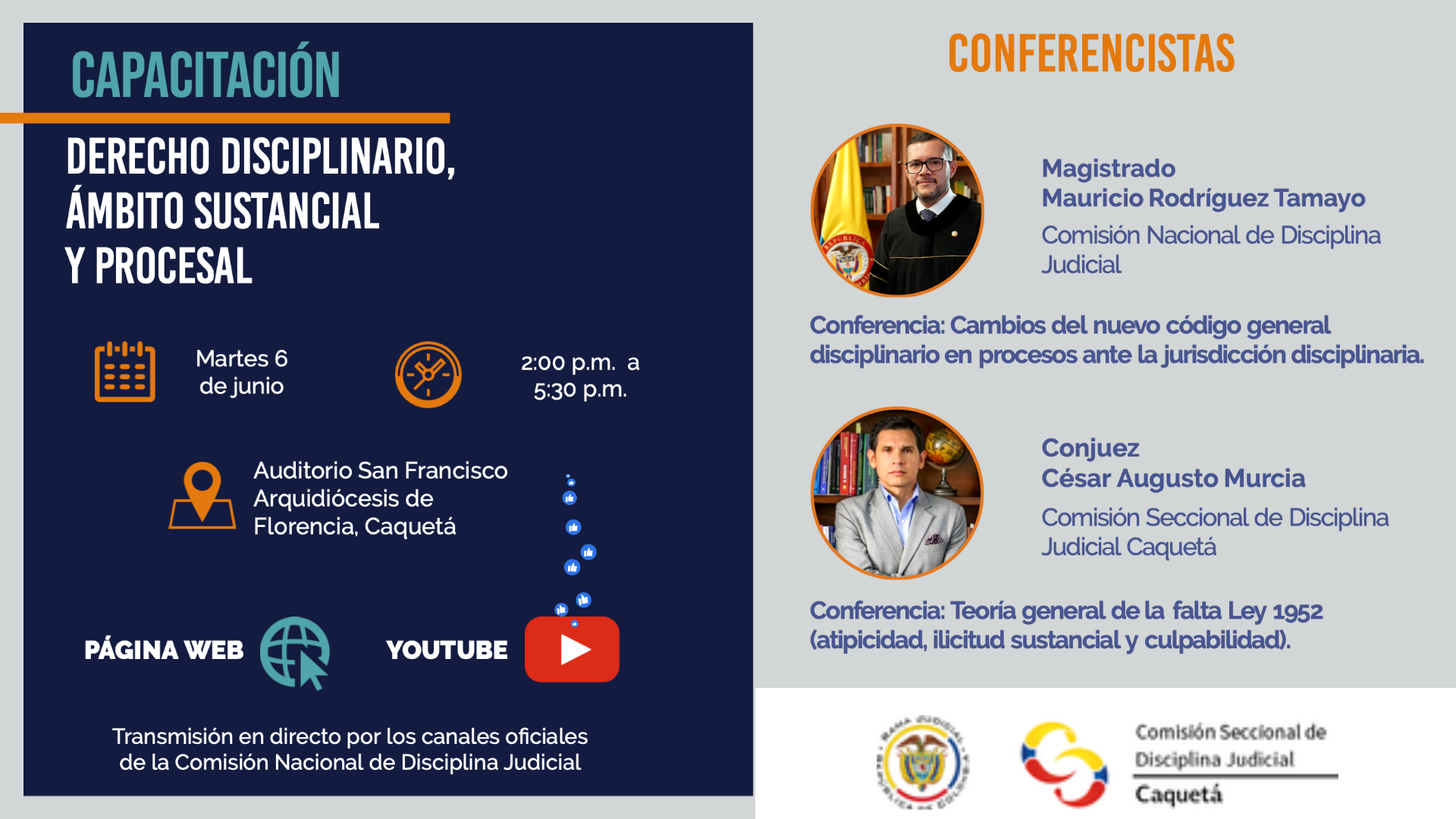 Capacitación: Derecho Disciplinario, Ámbito Sustancial y Procesal